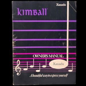 VTG 80s Kimball Xanadu‎ Organ Owners Manual Book Musical Instrument Instruction